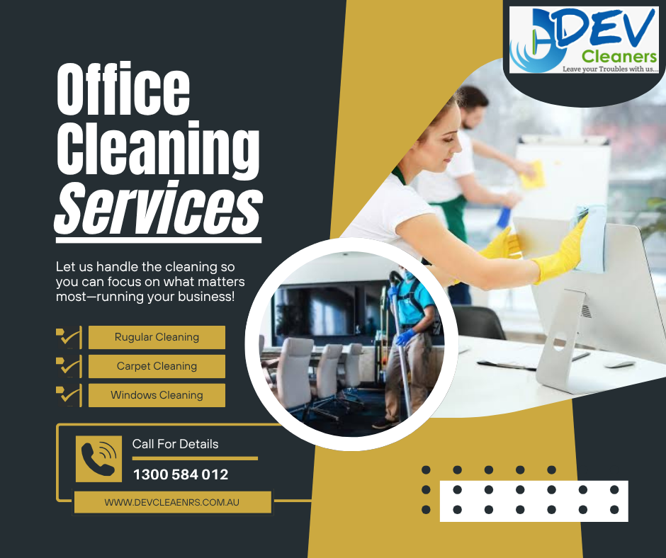 Yellow And Black Modern Office Cleaning Services Facebook Post